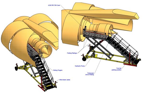 Variable Height Engine D Duct Platform H1.8m -3.0m | LH