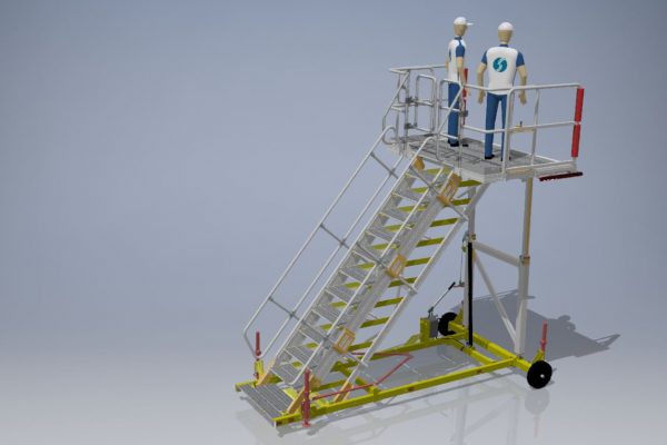 Variable height platform H1.9m – 3.25m W2.2m L1.5m